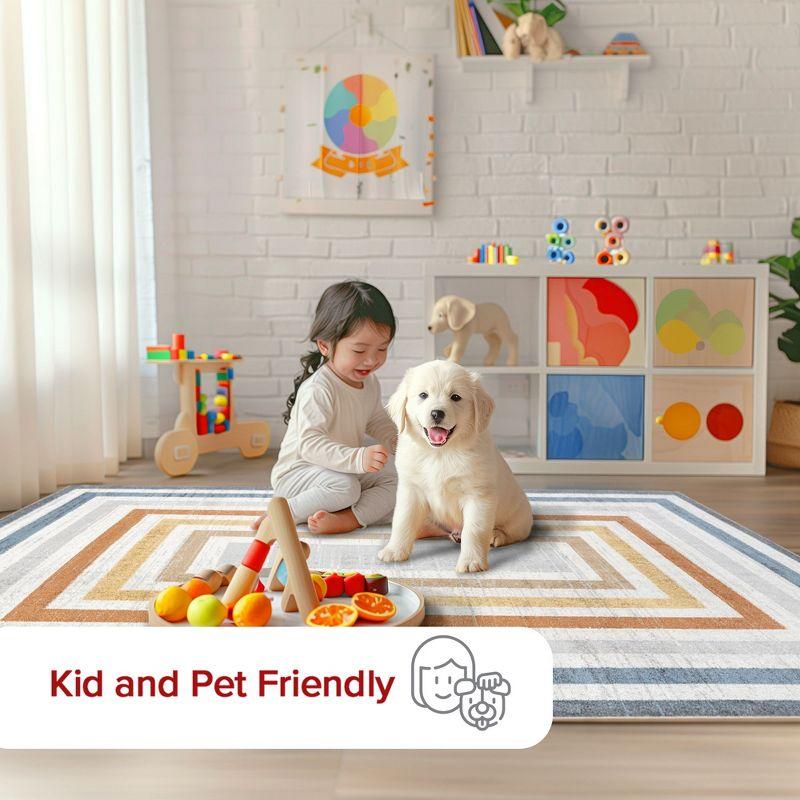 Nuloom Alienor Striped Pet Friendly Machine Washable Area Rug, 3' x 5', Multicolor