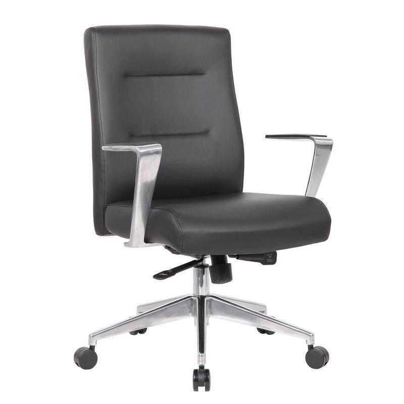 Black Vinyl Executive Swivel Conference Chair with Metal Base