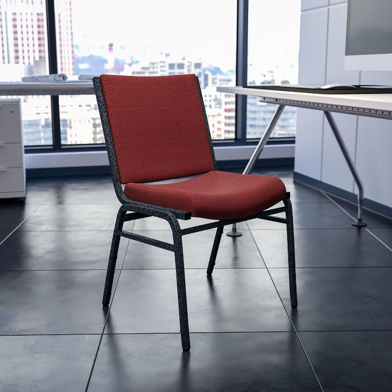 Flash Furniture HERCULES Series Heavy Duty Burgundy Patterned Fabric Stack Chair