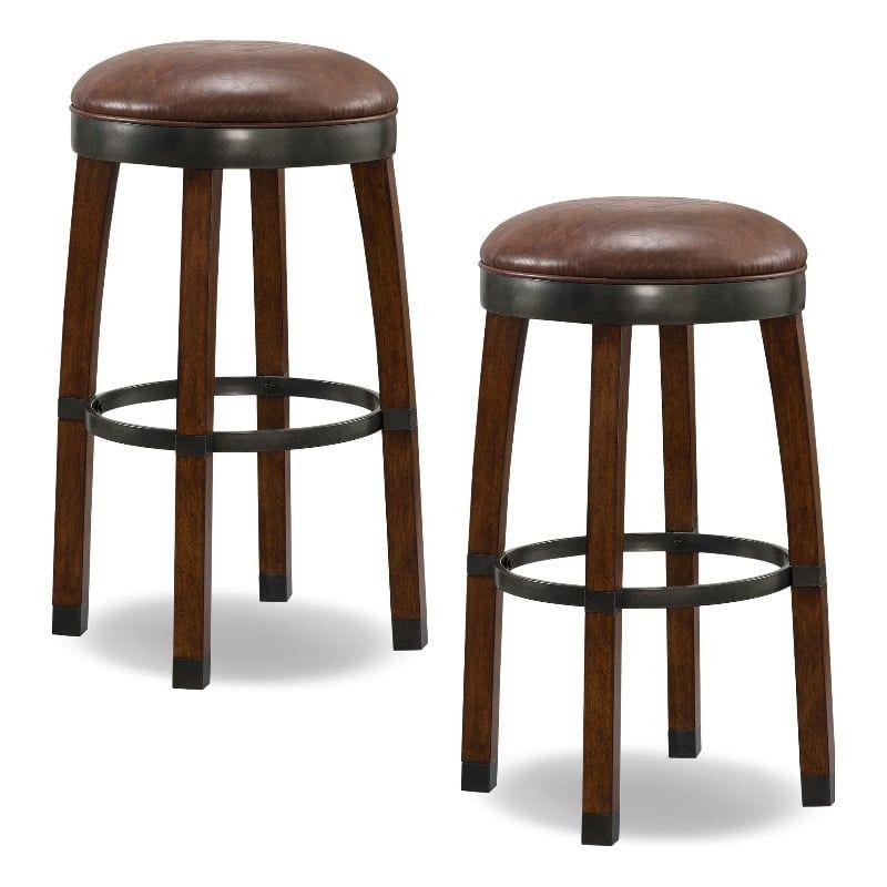 Leick Furniture Favorite Finds 30" Wood Bar Stool in Sienna/Brown (Set of 2)