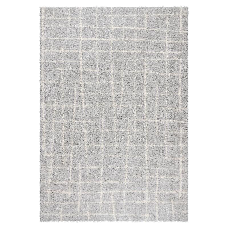 Thayer Benson Modern Geometric Plush Microfiber Shag Area Rug