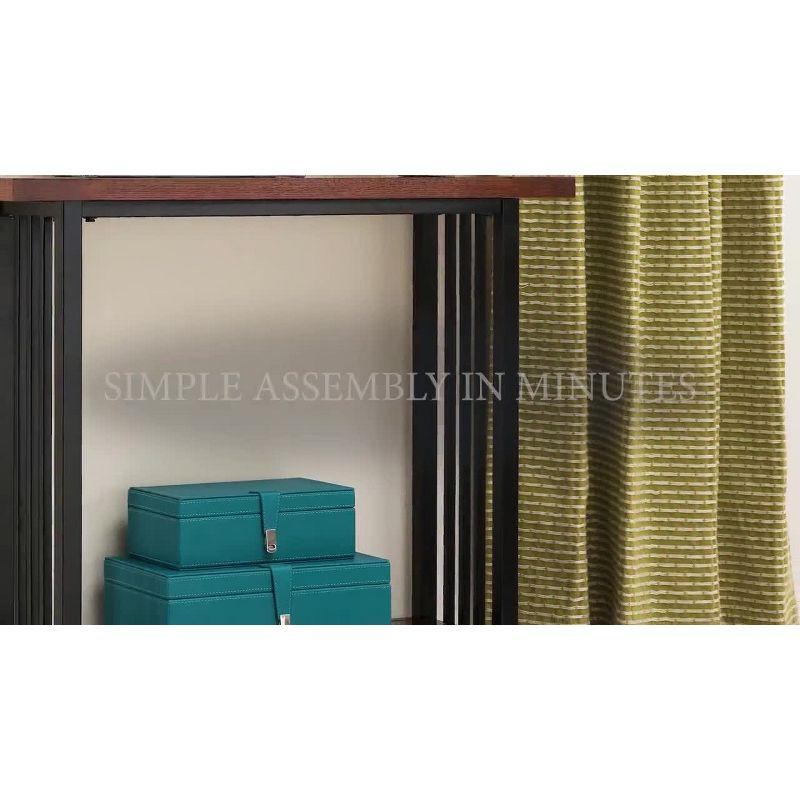 Leick Home Ironcraft Hall Stand - Mission Oak: Entryway Table with Shelf, CARB Certified, Wood Frame