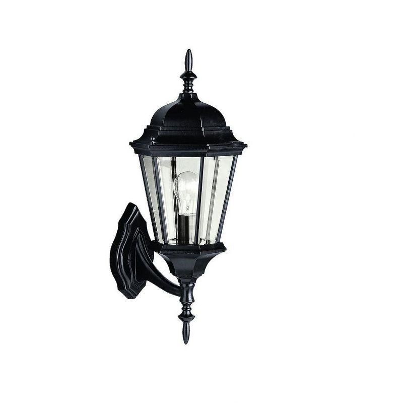 Madison 20 inch 1 Light Outdoor Wall Light with Clear Beveled Glass in Black