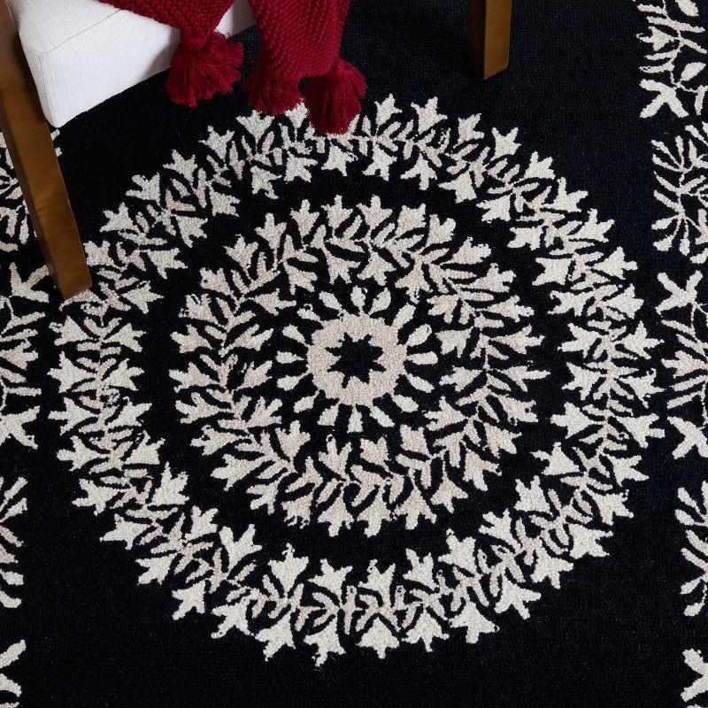 Empire EM826 Hand Tufted Area Rug - Black/Ivory - 8'x10' - Safavieh.
