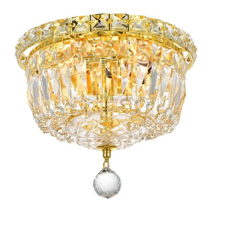 Elegant Lighting Wiley Collection Flush Mount D10in H8in Lt:4 Gold Finish