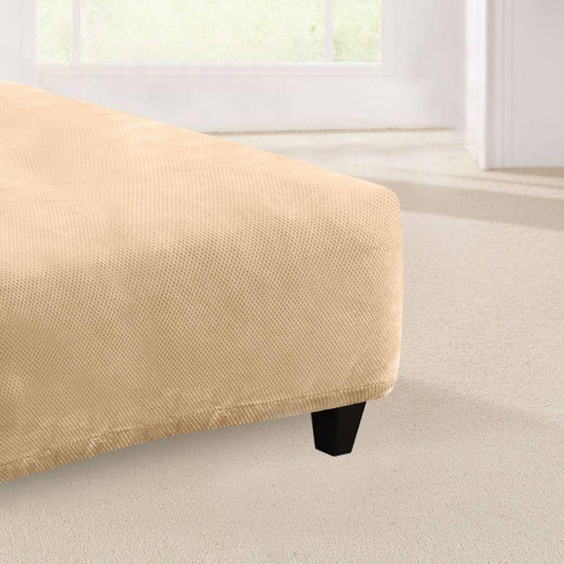 Stretch Pique Large Ottoman Slipcover - Sure Fit