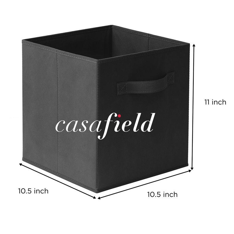 Casafield Set of 6 Collapsible Fabric Storage Cube Bins, Foldable Cloth Baskets for Shelves and Cubby Organizers