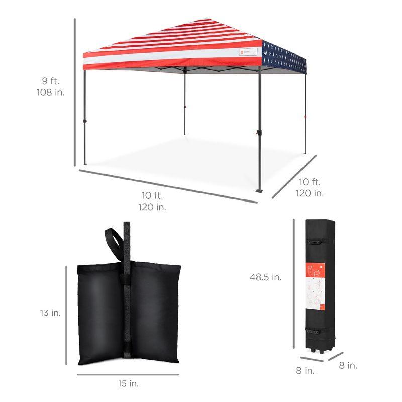 American Flag 10x10ft Easy Setup Pop Up Canopy Tent