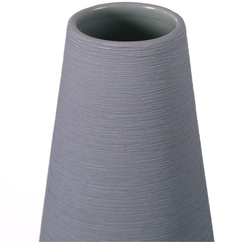 Uniquewise Decorative Ceramic Round Cone Shape Centerpiece Table Vase Set of 3, Pink Large, Gray Medium, and Green Small
