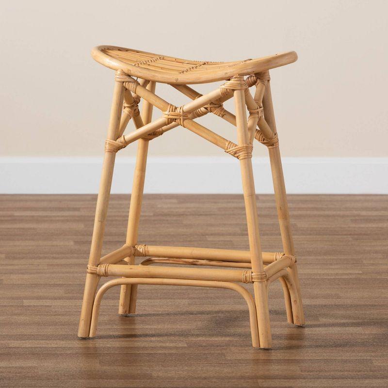 Elgon Rattan Counter Height Barstool Natural/Brown - bali & pari