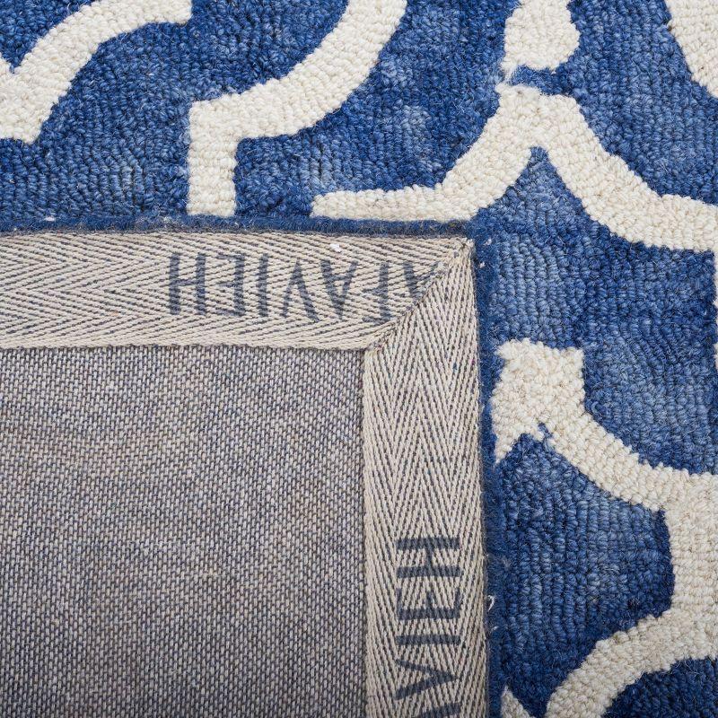 Ivory and Navy Hand-Tufted Wool Area Rug - 2' x 3'