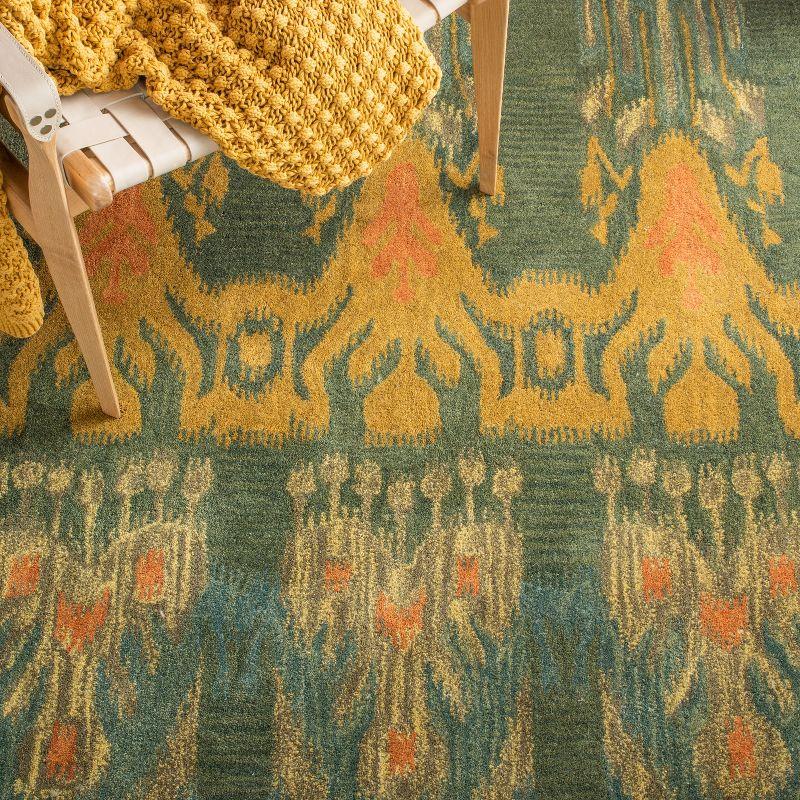 Ikat IKT464 Hand Tufted Area Rug - Olive/Gold - 6'x6' - Safavieh.