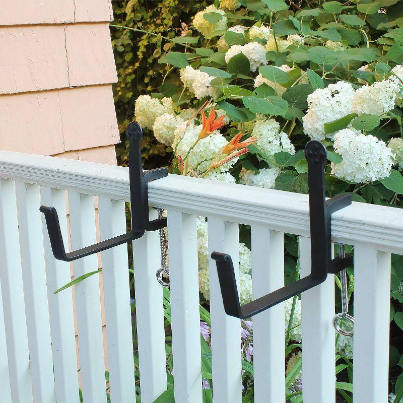 2pk 6" Steel Flower Box Clamp On Bracket - ACHLA Designs: Secure Deck Rail Mount, Easy Install