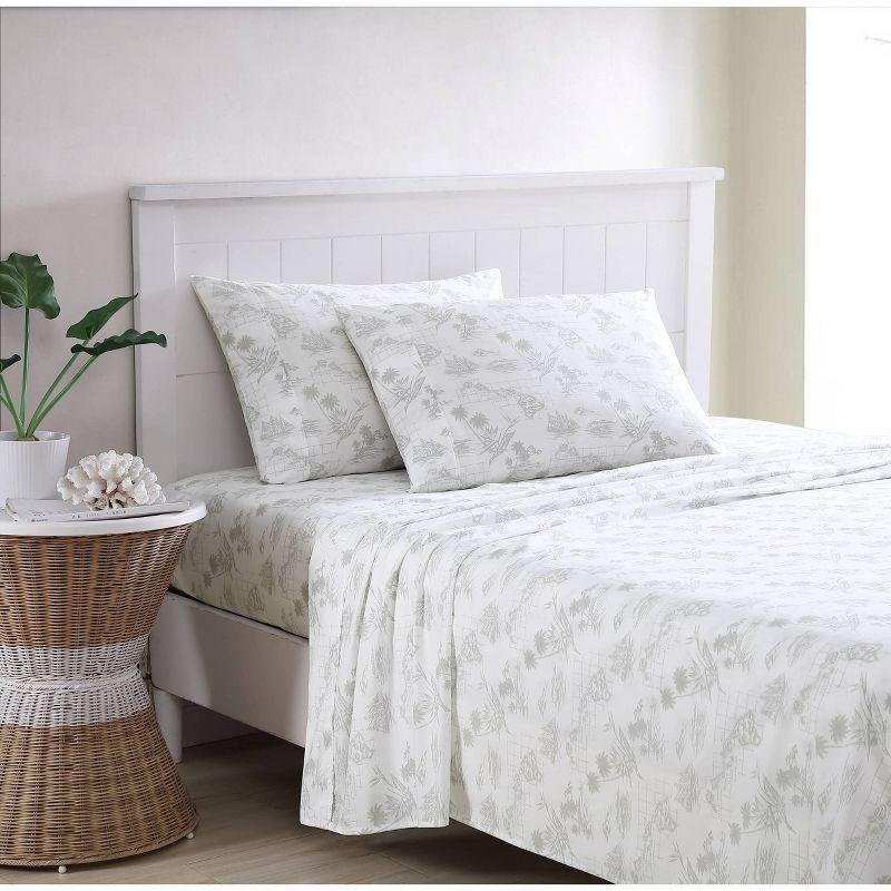 King Printed Pattern Sheet Set Vintage Map - Tommy Bahama