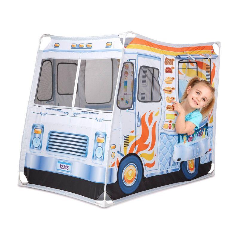 Large Blue and Red Fabric Food Truck Play Tent