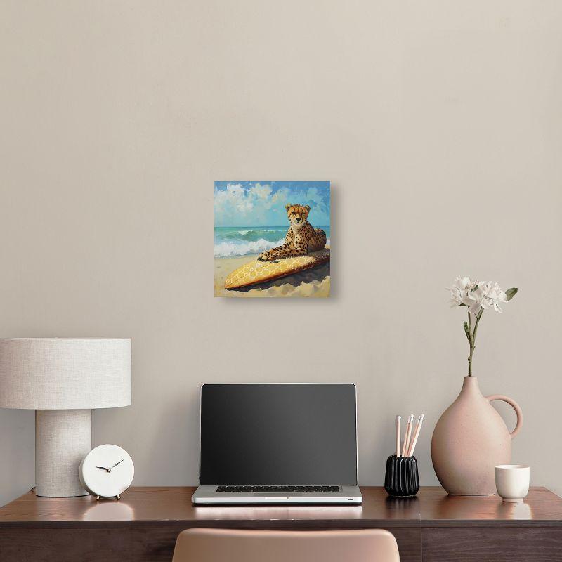 Art Remedy Cheetah Surfer Coastal Wall Art by Art Remedy