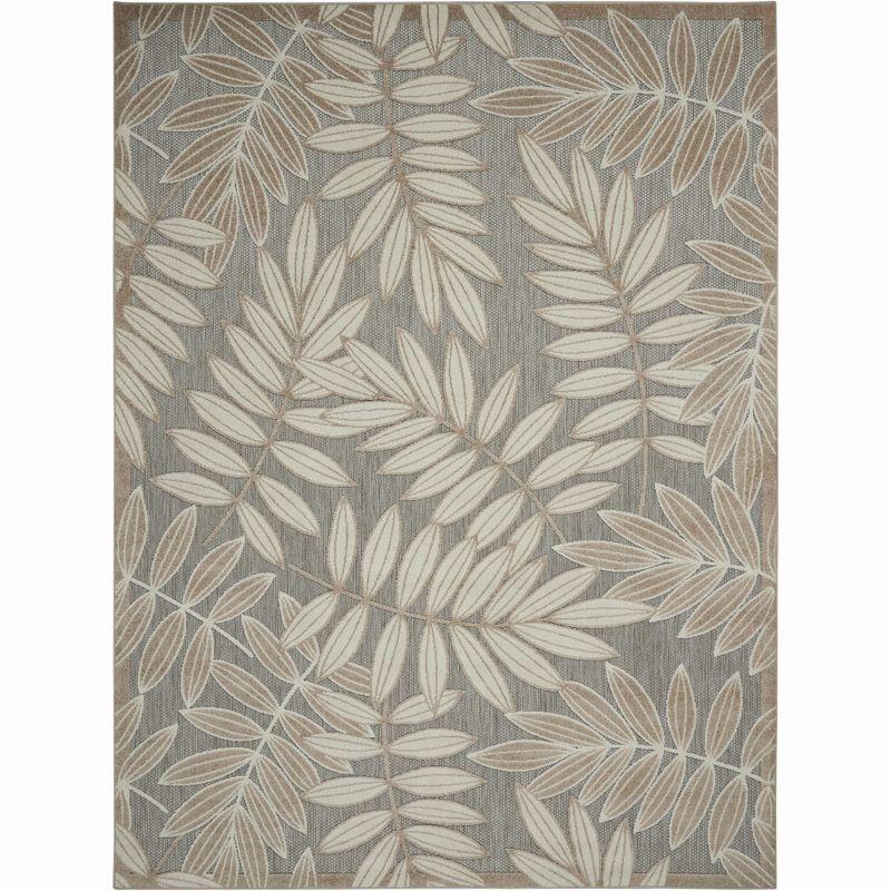 Nourison Aloha Floral Leaf Flatweave High-Low Indoor Outdoor Area Rug Natural 3'6" x 5'6"