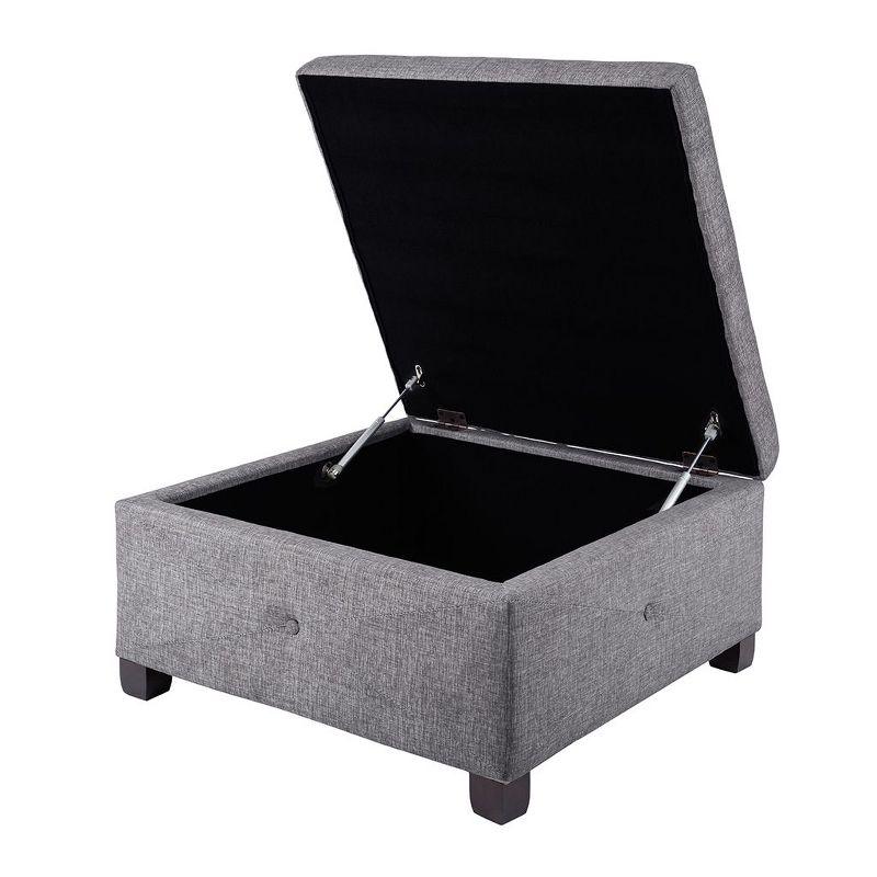 Della Button Tufted Square Storage Ottoman