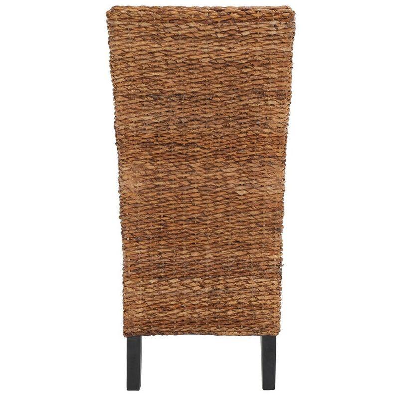 Kiska 18''H Rattan Side Chair (Set of 2) - Dark Brown - Safavieh