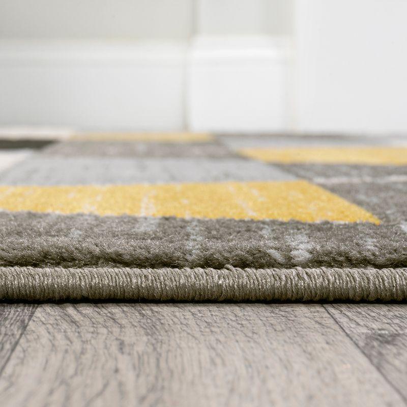 Kehoe Yellow and Gray Geometric Diamond Area Rug