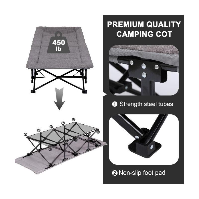 SUGIFT Folding Camping Cot & Bed Heavy-Duty for Adults Kids w/ Carrying Bag