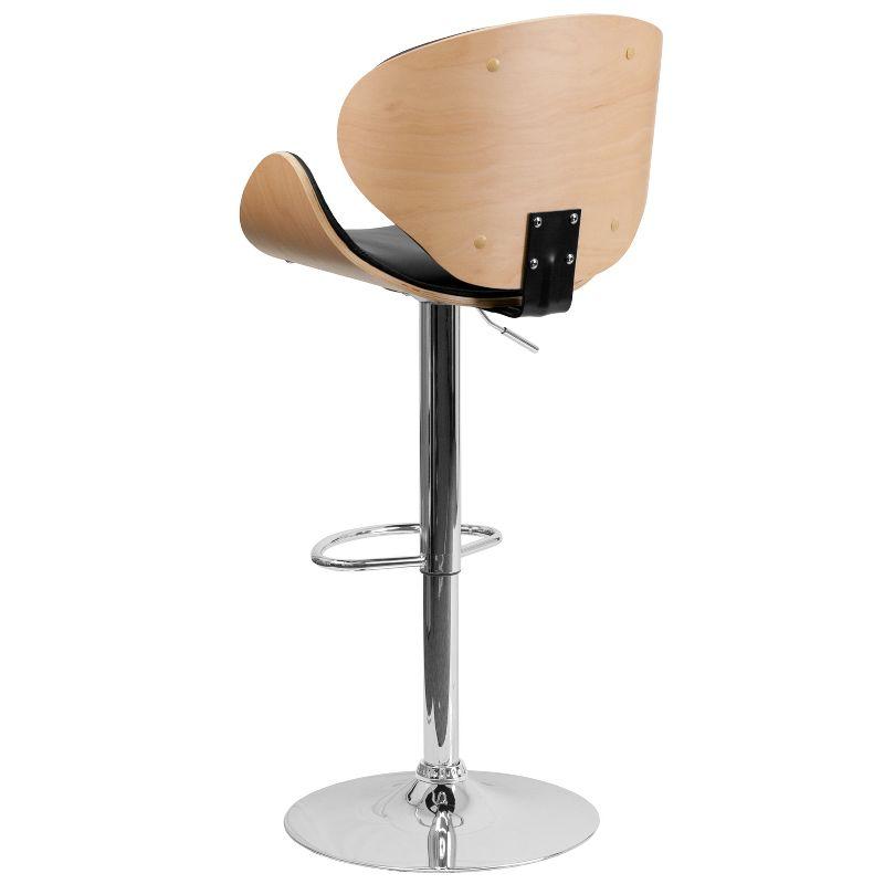 Murphy Curved Adjustable Height Swivel Bar Stool