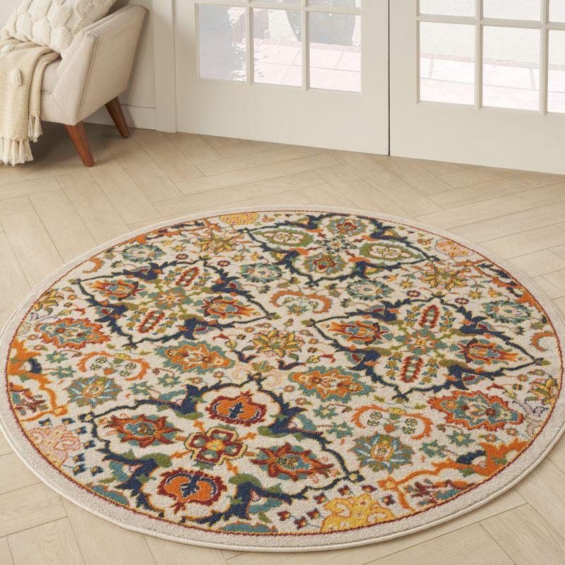 Nourison Allur Boho Indoor Area Rug Ivory Multicolor 5'3" x Round