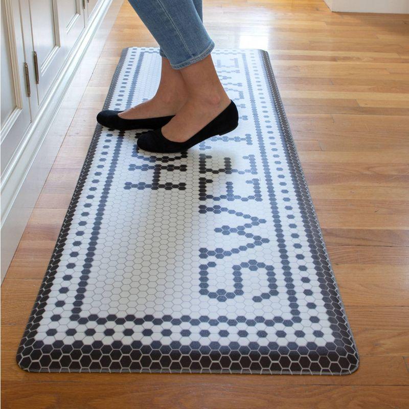 Black and White Anti-Fatigue Comfort Floor Mat