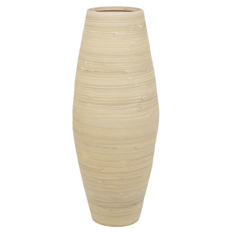 Uniquewise Handcrafted Tall Cylinder Bamboo Floor Vase – Elegant Decorative Accent for Home Offices, Hotel Lobbies, and Spa Spaces – Perfect Decor