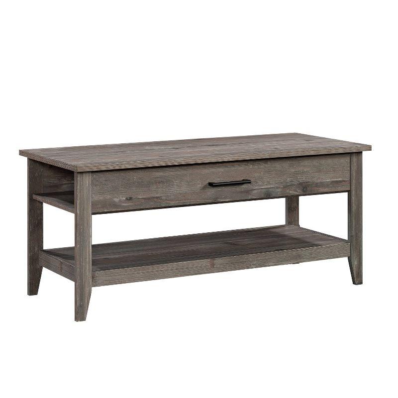 Pebble Pine Lift-Top Coffee Table with Storage Shelf