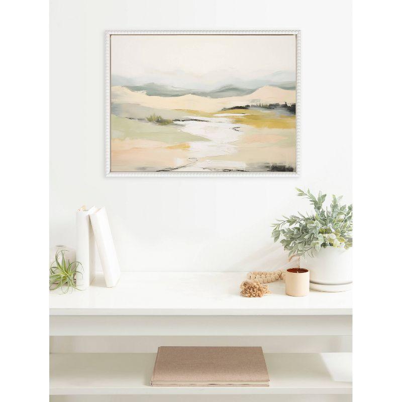 Kate & Laurel All Things Decor 18"x24" Sylvie Beaded Tranquil Landscape I Framed Canvas by Amy Lighthall White