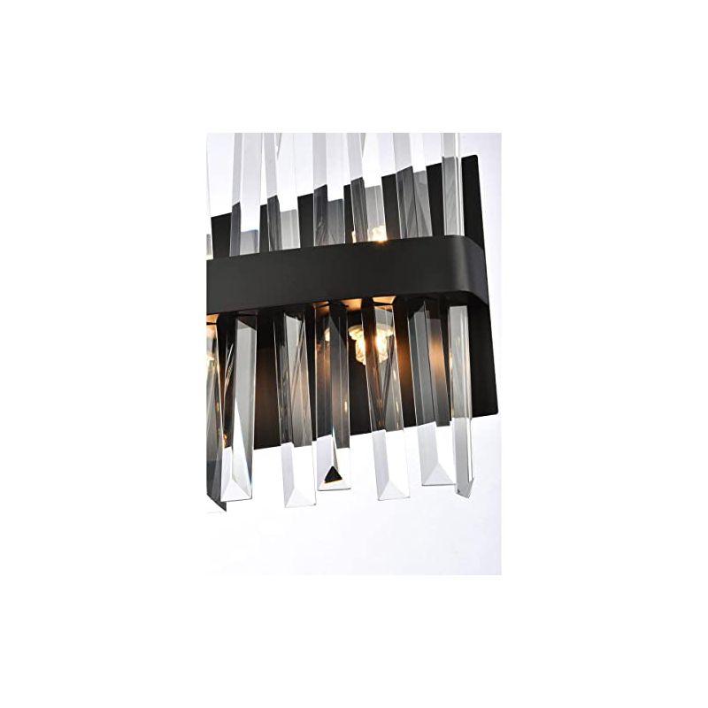 Elegant Lighting Serephina 24 inch crystal bath sconce in black