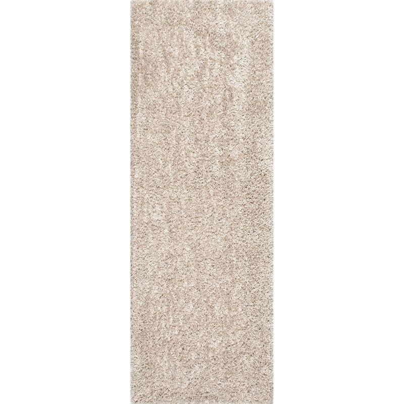 Nuloom Kara Solid 2x8 Runner Shag Indoor Area Rug for Living Room Bedroom Dining Room Nursery Entryway Hallway, Beige