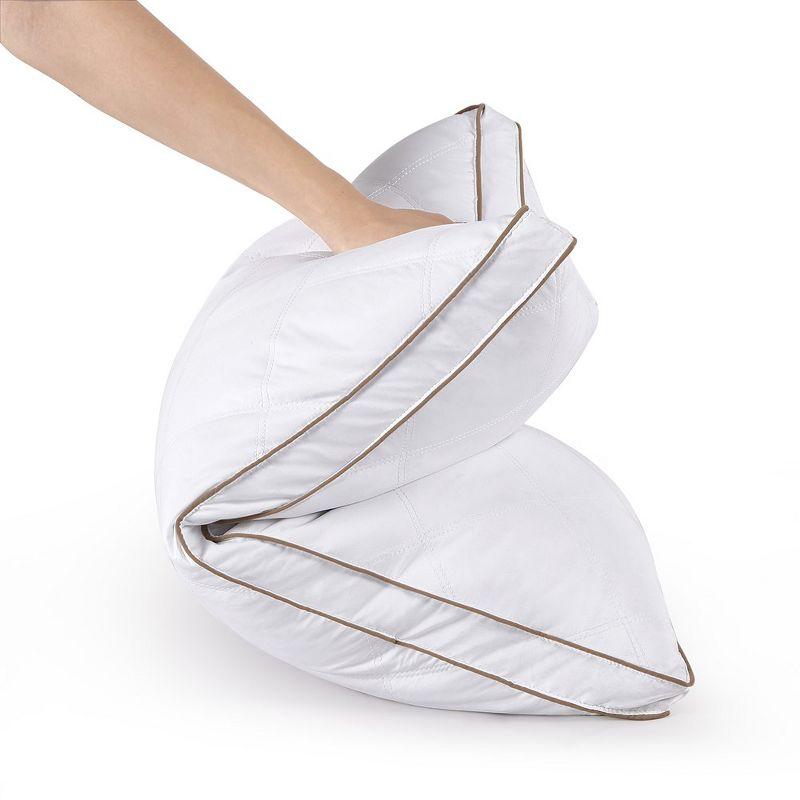 Peace Nest Set of 2 Goose Down Feather Gusseted Bed Pillows, Standard