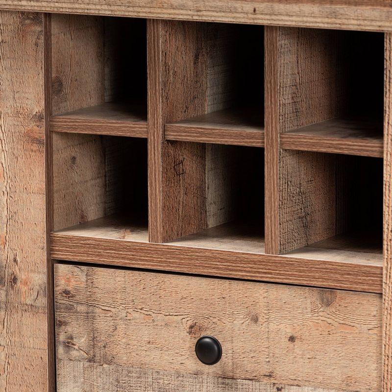 1 Door Albert Farmhouse Rustic Wood Dining Room Sideboard Buffet Oak Brown - Baxton Studio