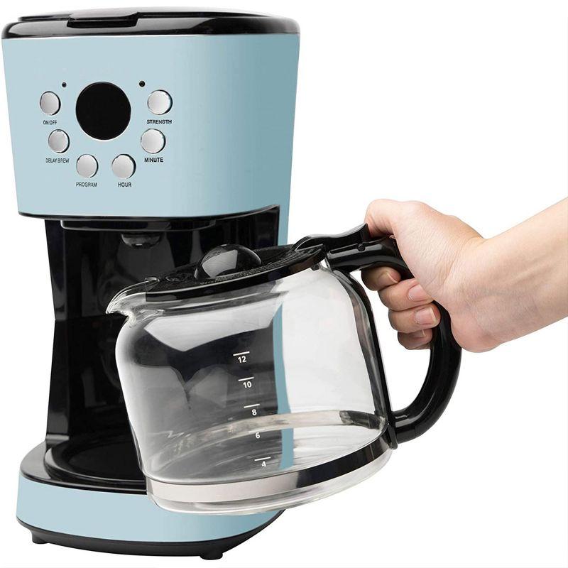 Turquoise Heritage 12-Cup Programmable Drip Coffee Maker with Strength Selector