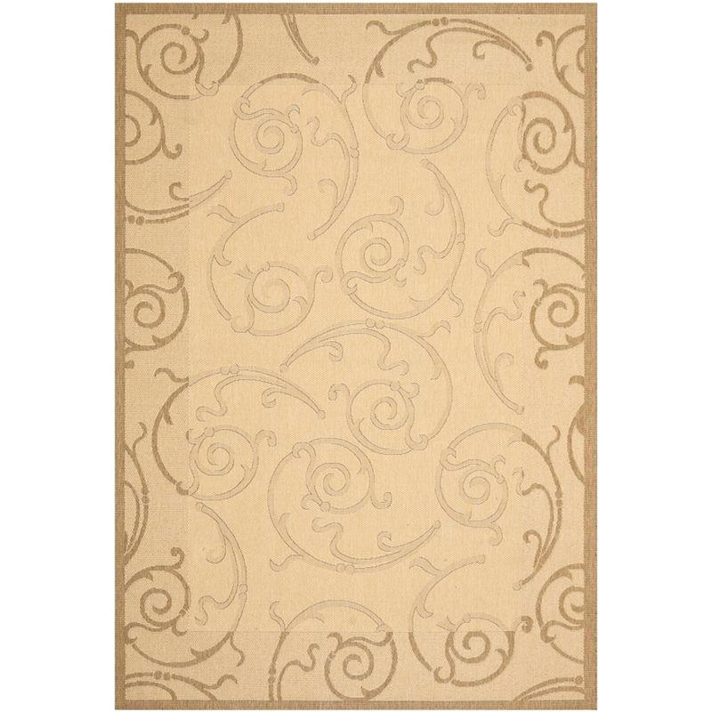 Natural Brown Rectangular Synthetic Indoor/Outdoor Rug