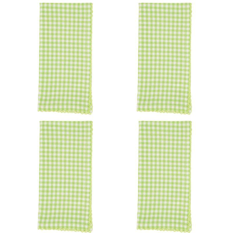 Saro Lifestyle Table Napkins With Gingham Design, Green, (Set of 4 pcs)