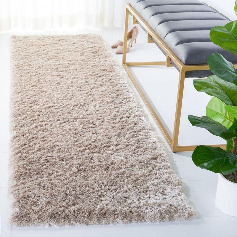 Safavieh Beige Hand-Tufted Shag Runner Rug