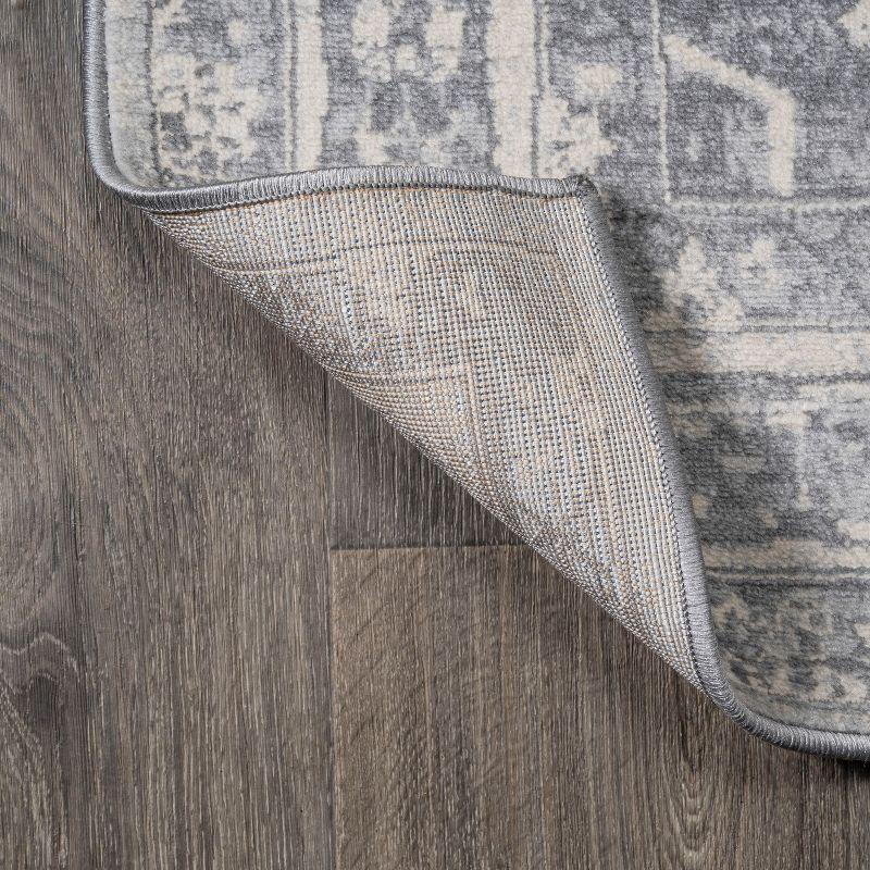 3' X 5' Modern Persian Vintage Medallion Area Rug, Light Gray/Ivory - JONATHAN Y