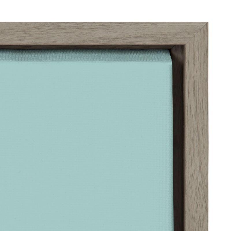 Kate and Laurel Sylvie Relax in Pale Teal Framed Canvas by Apricot and Birch, 18x24, Gray