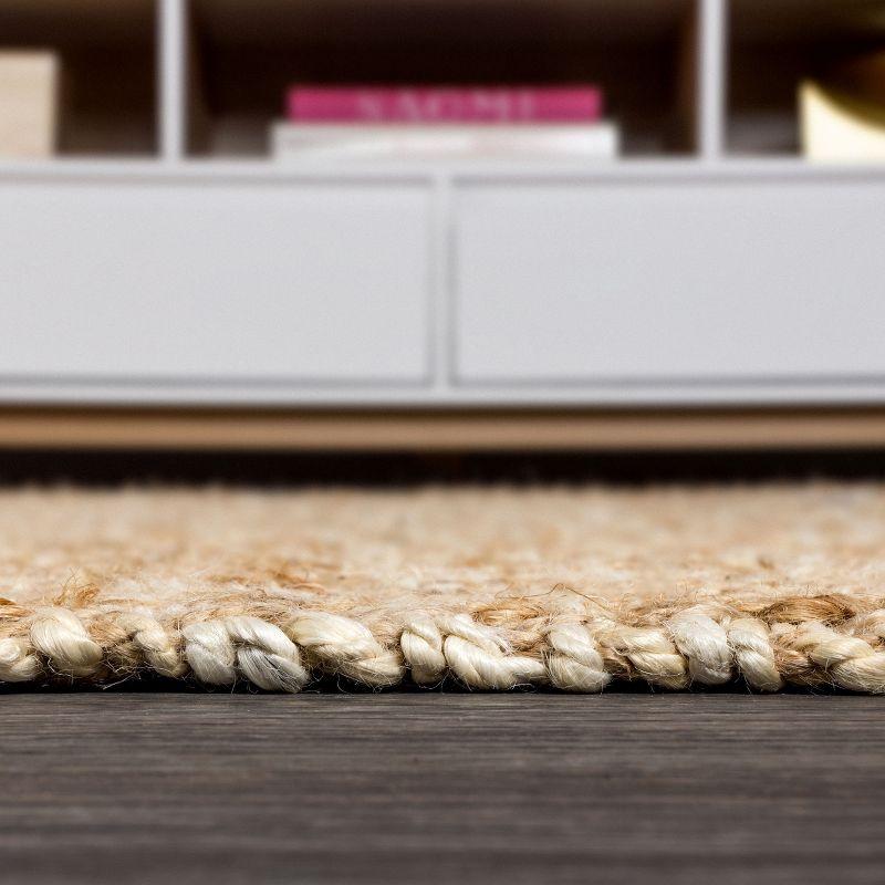 3'x5' Hira Hand Woven Diamond Chunky Jute Area Rug, Natural  - JONATHAN Y