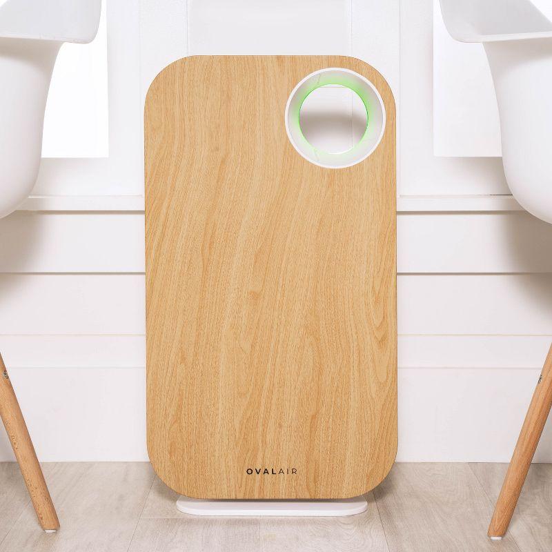 OVAL AIR OVAL AIR 3-Stage H13 True HEPA 5-in-1 Air Purifier reduces Allergies, Asthma, Pets, Odor, Smoke