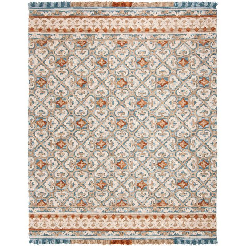 Blossom BLM420 Hand Tufted Area Rug - Ivory/Blue - 8'x10' - Safavieh.