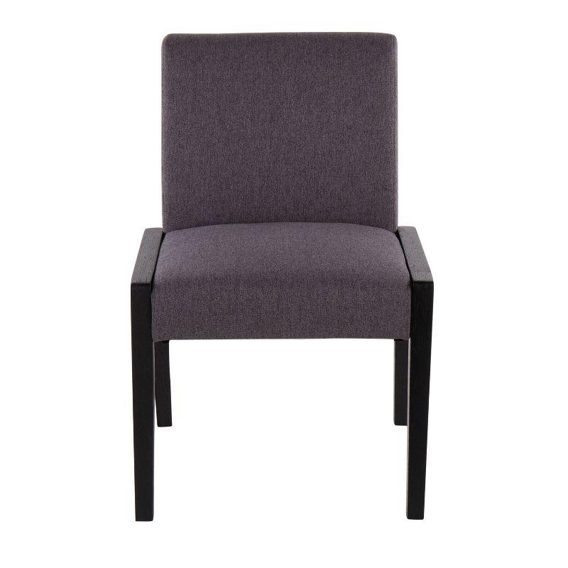 Set of 2 Carmen Dining Chairs Black/Gray - LumiSource: Elegant Upholstered, Wood Frame, Foam-Padded