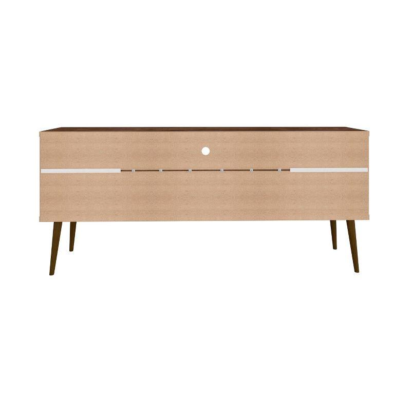 Bradley TV Stand for TVs up to 60" Rustic Brown - Manhattan Comfort: Mid-Century Modern Entertainment Center