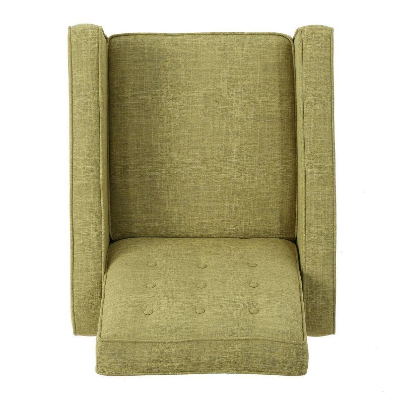 Muted Green Microfiber Mid-Century Modern Recliner, 34.25" x 38"