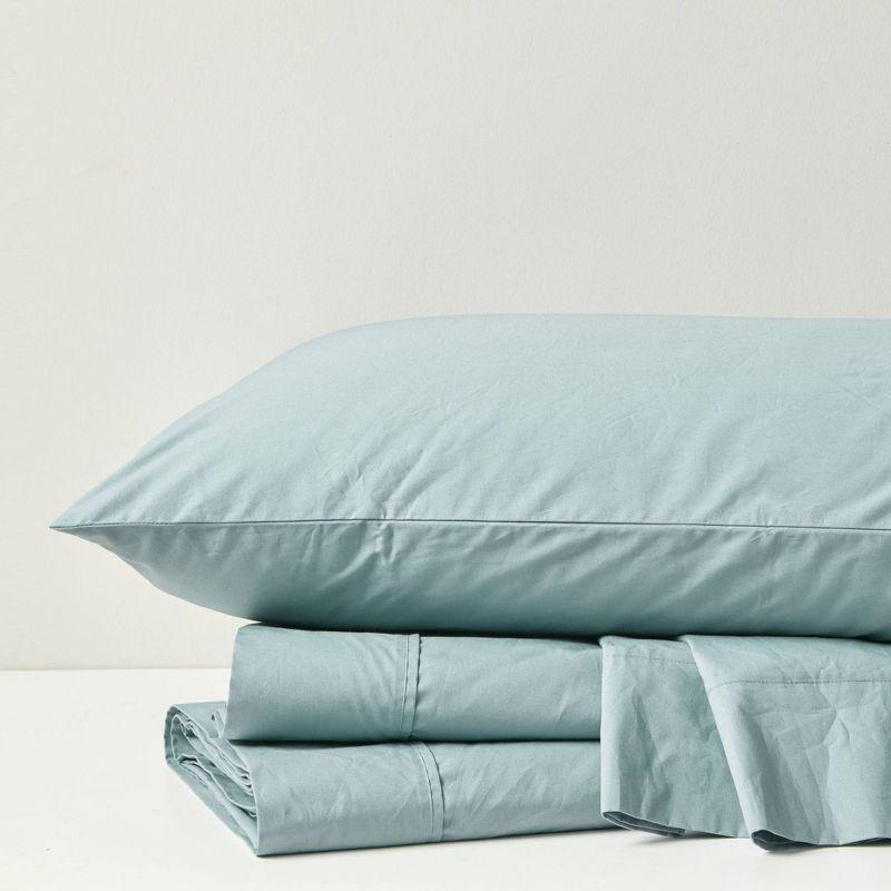 Madison Park Peached Percale 200 Thread Count Relaxed Cotton Percale Sheet Set
