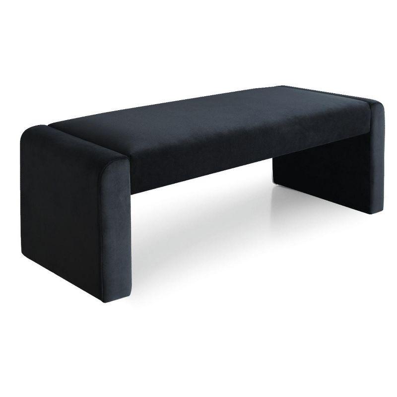 Kaia 47" College Navy Blue Velvet Waterfall Upholstered Bench-Maison Boucle