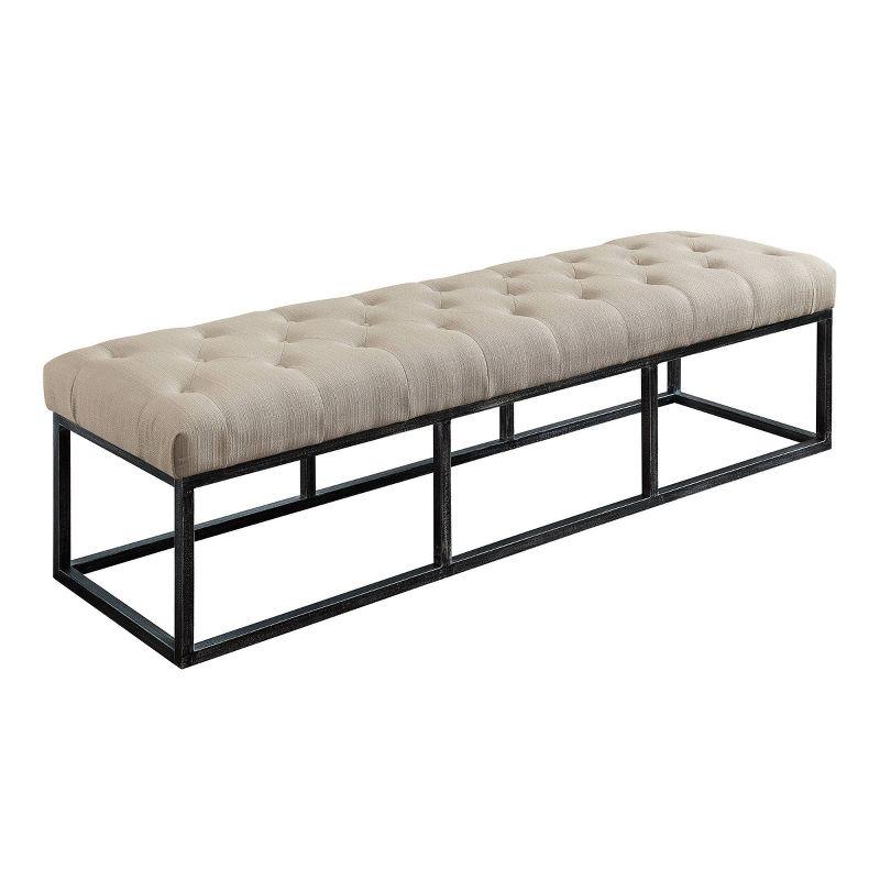 Danes Claire Tufted Bench with Iron Legs, Modern 72.5" Bench for Bedroom or Living Room